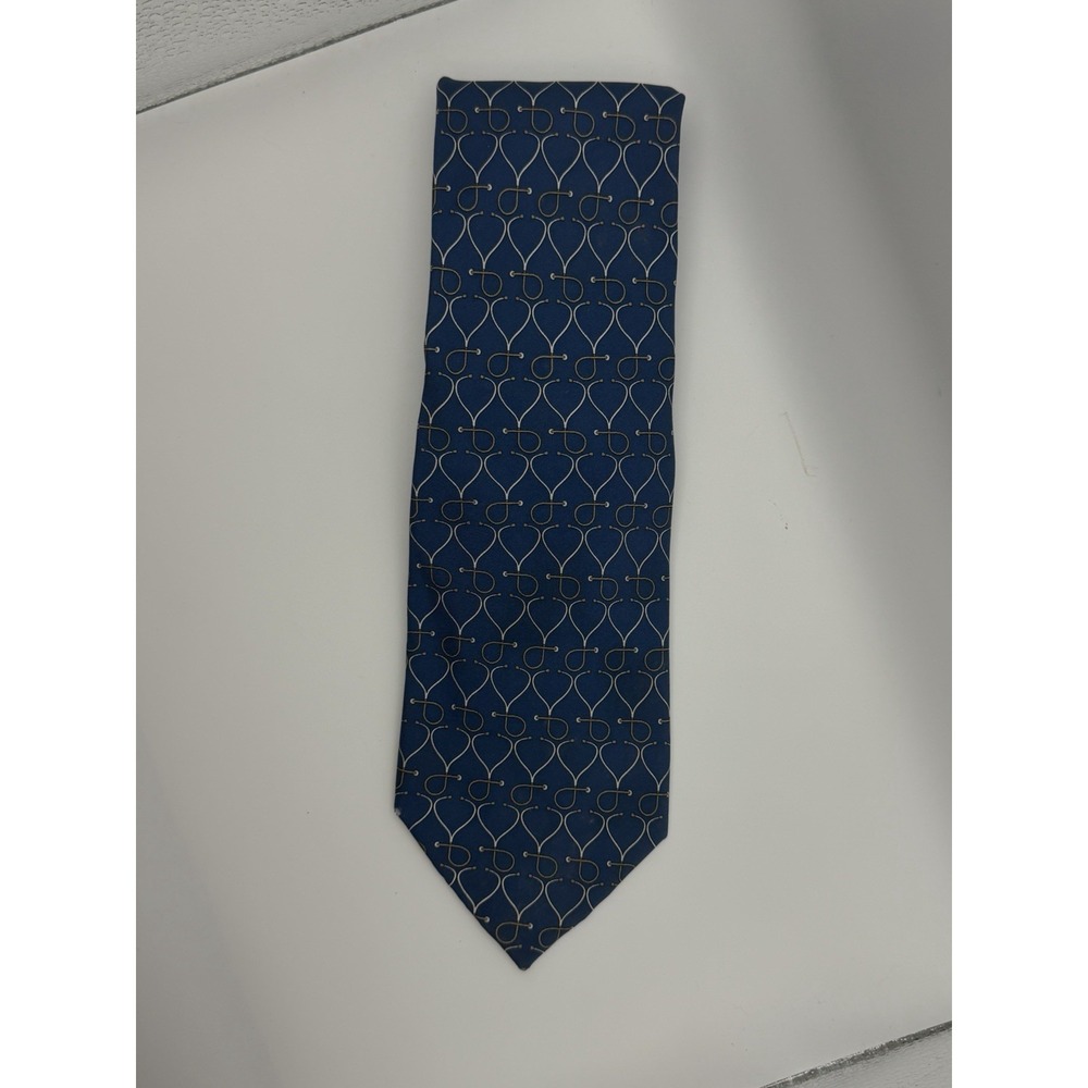 MEDICAL THEME STETHOSCOPE DOCTOR NURSE RIVETZ OF BOSTON MEN'S TIE 100% SILK